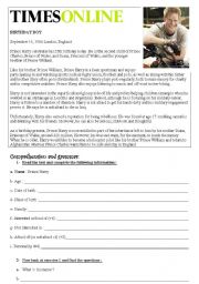 English Worksheet: Birthday boy: information on Prince Harry 