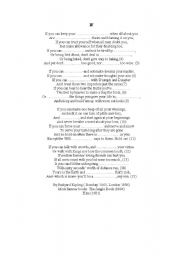 English Worksheet: If by Rudyard Kipling