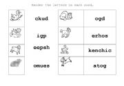 English worksheet: animal matching