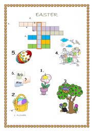 English Worksheet: Easter crossword