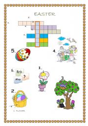 English worksheet: Easter crossword