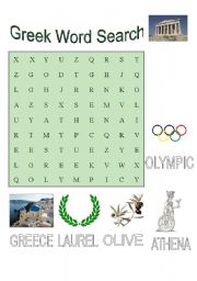 English worksheet: Greek word search