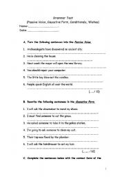 English Worksheet: causative / wishes