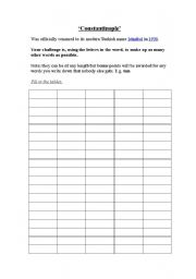 English Worksheet: Constantinople - Morning Activity