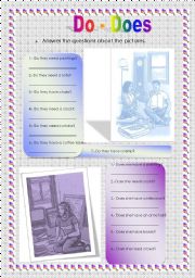 English Worksheet: Do & Does