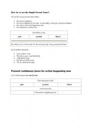 English Worksheet: tenses: simple present and present progressive