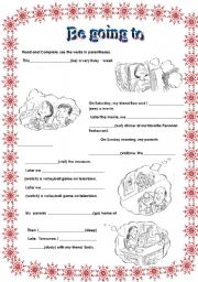 English Worksheet: Be going