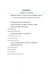 English Worksheet: ADVERBS AND COMPARISONS
