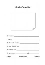 English worksheet: Students profile