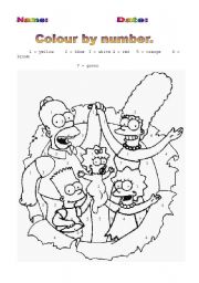 Colour the Simpson by numbers