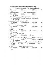 English Worksheet: grammar test 4