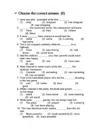 English Worksheet: grammar test 6