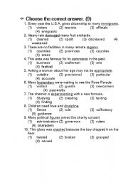 English Worksheet: grammar test 9