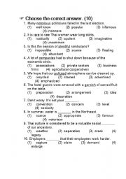 English Worksheet: grammar test 10