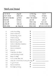 English Worksheet: matching worksheet: practice some idioms
