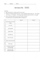 English Worksheet: ice breaker: Find someone who 