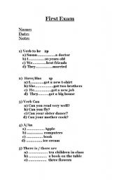 English worksheet: test