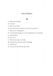English Worksheet: Open Dialogue