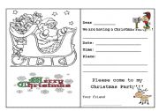 English Worksheet: Writing - Christmas Card