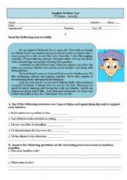 English Worksheet: Test - who am I