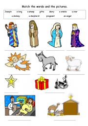 English Worksheet: Christmas nativity vocabulary handout