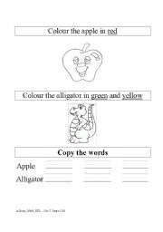 English worksheet: Practicing letter 