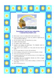 English Worksheet: NOAHS ARK