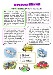 English Worksheet: Travelling. Reading