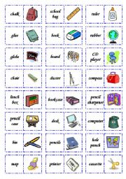 English Worksheet: Lets play dominoes! Set 2; School