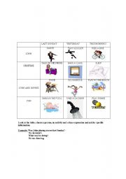 English Worksheet: communicative activity past progressive