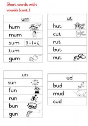 English Worksheet: Short words Handout 6