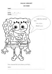 English Worksheet: Hello Bob