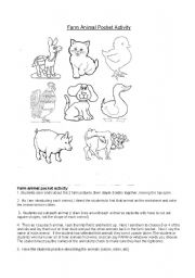 English worksheet: Farm animal pocket activity