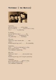 English Worksheet: Yesterday (lyrics)