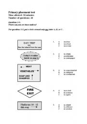 English Worksheet: Placement Test 2