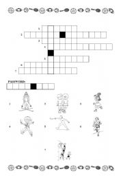 English worksheet: sports- crossword