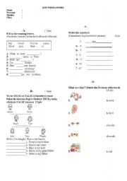 English Worksheet: WORKSHEET FOR BEGINNERS