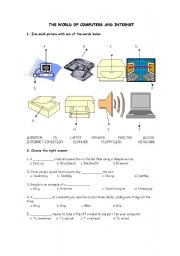 English Worksheet: Parts of the computer (Vocabulary)