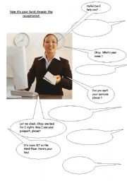 English Worksheet: Answer the receptionist