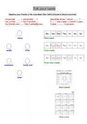 English worksheet: Talking about habits (speaking)