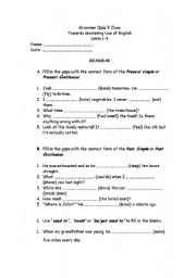 English worksheet: test