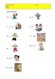 English worksheet: People