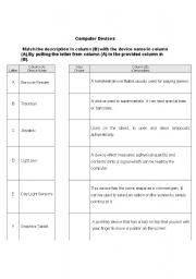 English worksheet: Computer devices