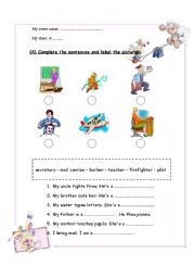 English worksheet: Family activities