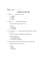 English Worksheet: Adverbs & Adjectives test