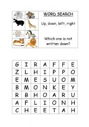 English Worksheet: Word Search