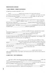 English Worksheet: tense revision