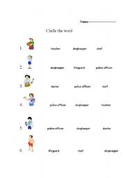 English Worksheet: occupations