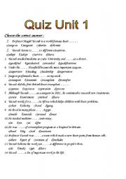 English worksheet: vocabulary quiz