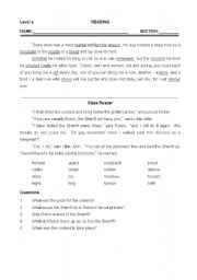 English Worksheet: The terrible dragon